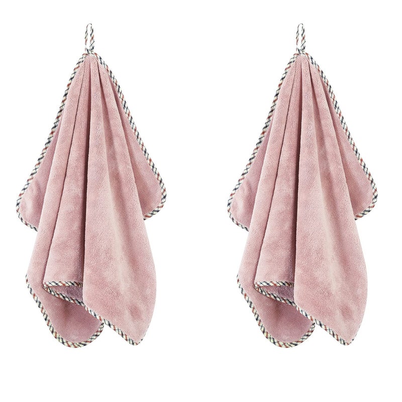 SPREAD SPAIN Microfiber Hand Towels | Set of 2 | Super Soft & Highly Absorbent | 360 GSM | Hand Towel for Gym & Workout Towels | Hanging Loop | 40x60cm (Rose) - Image 1