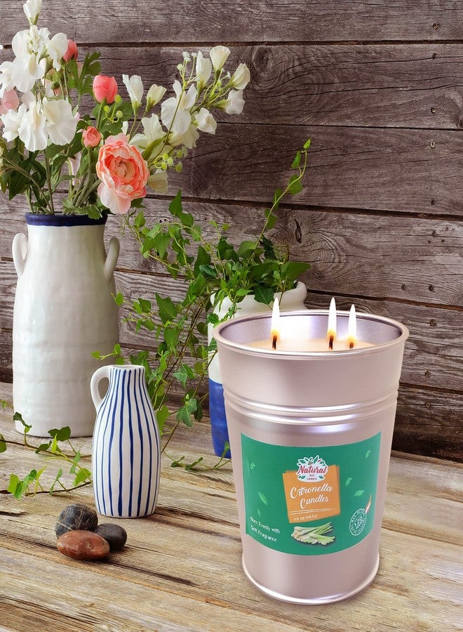 Binyuan Citronella Candles Outdoor Camping Soy Wax 3-Wick Candles for Camping Patio Home, Summer, 2 Packs 20oz - Image 3