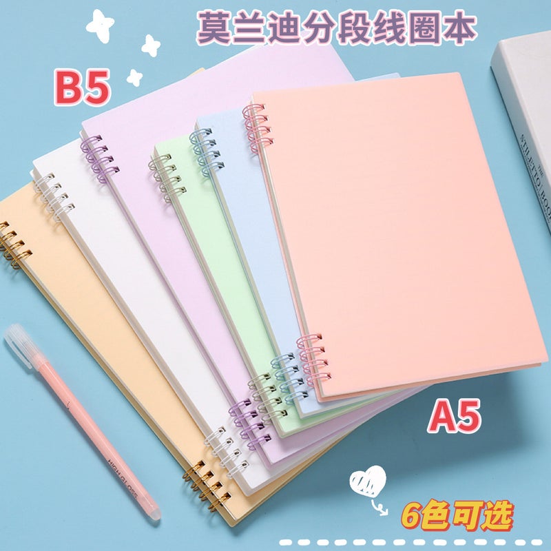 Student Class Exercise Book Morandi Sectional Coil Book Simple A5/B5 Notebook Creative Office Notepad - Image 2