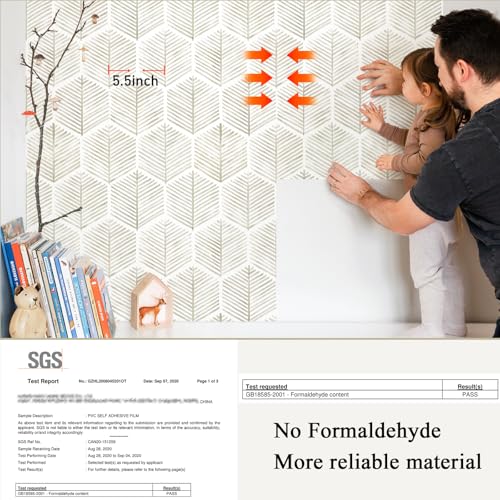 MelunMer Modern Peel and Stick Wallpaper Boho Contact Paper for Cabinets/Drawers 78.8In L 17.3In W Self Adhesive Removable Wallpaper for Bedroom/Bathroom Waterproof Geometric Contact Paper Beige/White - Image 3