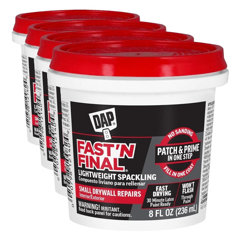 Dap سباكيليغ خفيف الوزن فاست 'ن فاينال، أبيض، 8 أونص (7079812140) (عبوة من 4) - Image 1