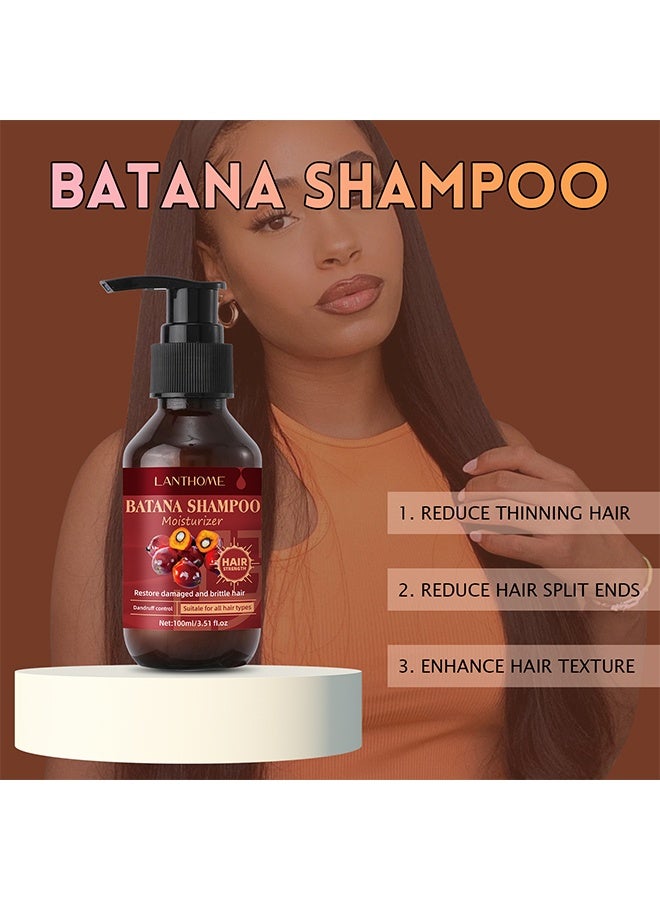 Lanthome Batana Shampoo - Batana Oil for Shampoo,Organic Batana Oil，Shampoo with 100% Pure Raw Batana Oil,Promotes Hair Wellness for Men & Women Enhances Hair & Skin Radiance,Leaves your Hair Smoother Oil（100ml） - Image 2