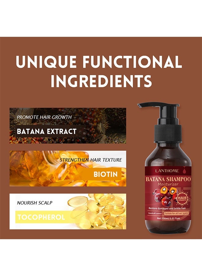 Lanthome Batana Shampoo - Batana Oil for Shampoo,Organic Batana Oil，Shampoo with 100% Pure Raw Batana Oil,Promotes Hair Wellness for Men & Women Enhances Hair & Skin Radiance,Leaves your Hair Smoother Oil（100ml） - Image 4