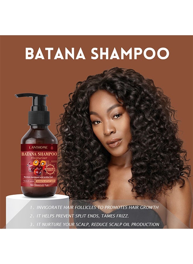 Lanthome Batana Shampoo - Batana Oil for Shampoo,Organic Batana Oil，Shampoo with 100% Pure Raw Batana Oil,Promotes Hair Wellness for Men & Women Enhances Hair & Skin Radiance,Leaves your Hair Smoother Oil（100ml） - Image 3