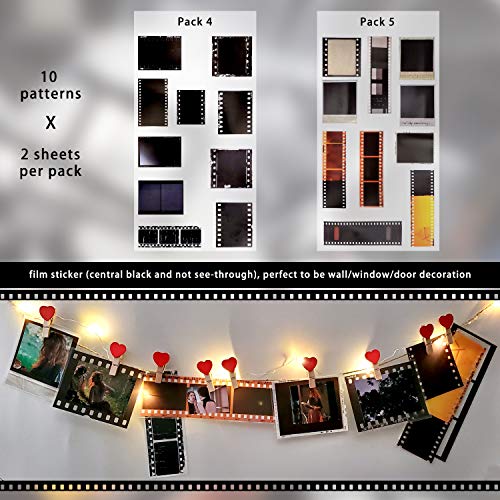 Mayplous 5 Packs Retro Film Strip Stickers, Camera Photo Border Decals for Scrapbooking, Photo Albums, Journaling, Card Making (Memories) - Image 3