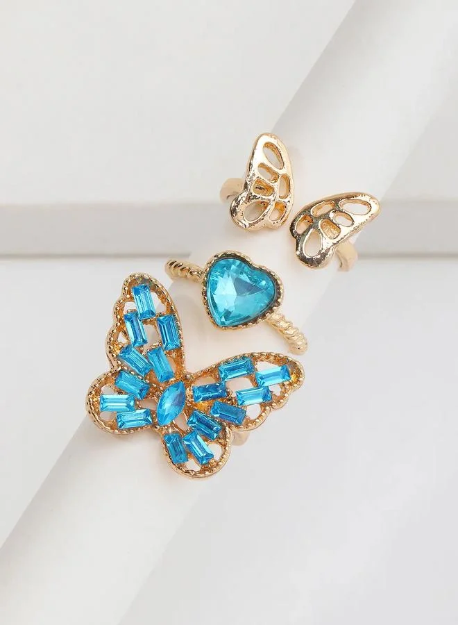 Take Two  Girls Set of 3 - Butterfly Rings for Women | Best Price UAE