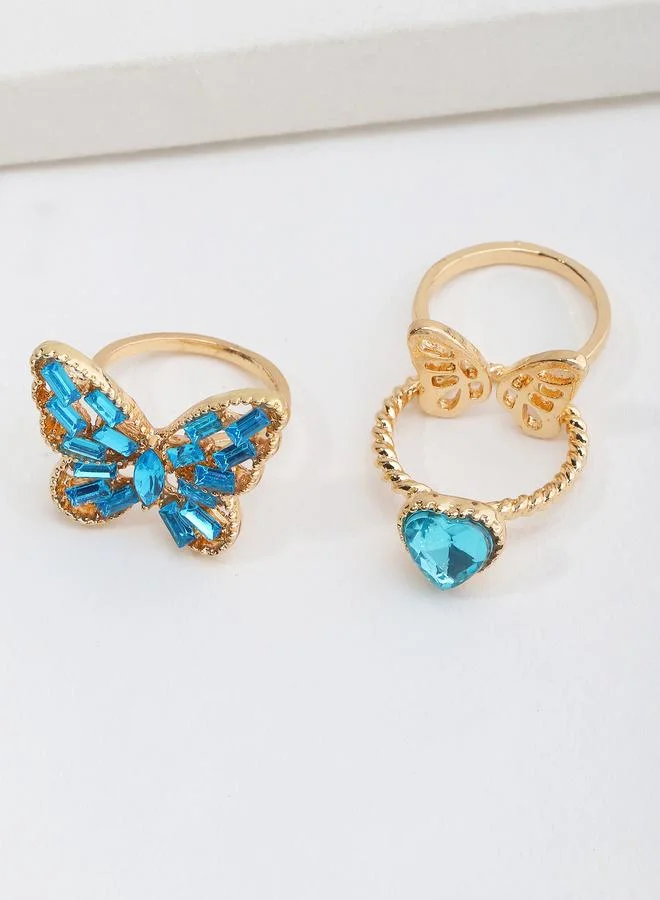 Take Two  Girls Set of 3 - Butterfly Rings for Women | Best Price UAE