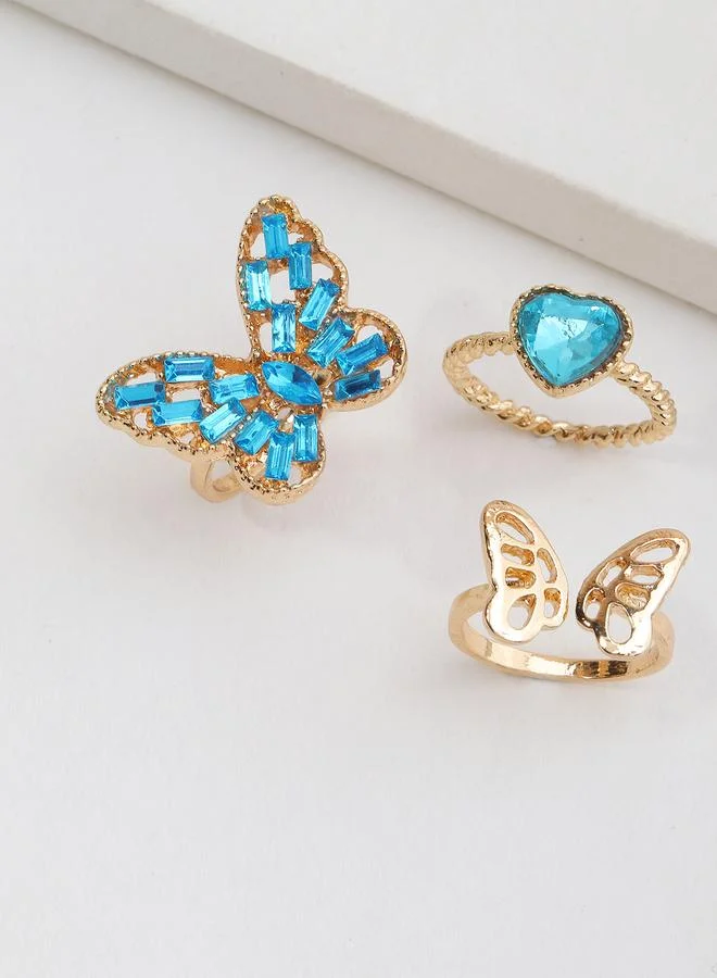 Take Two  Girls Set of 3 - Butterfly Rings for Women | Best Price UAE