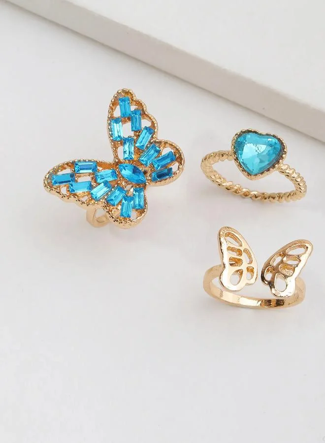Take Two  Girls Set of 3 - Butterfly Rings for Women | Best Price UAE