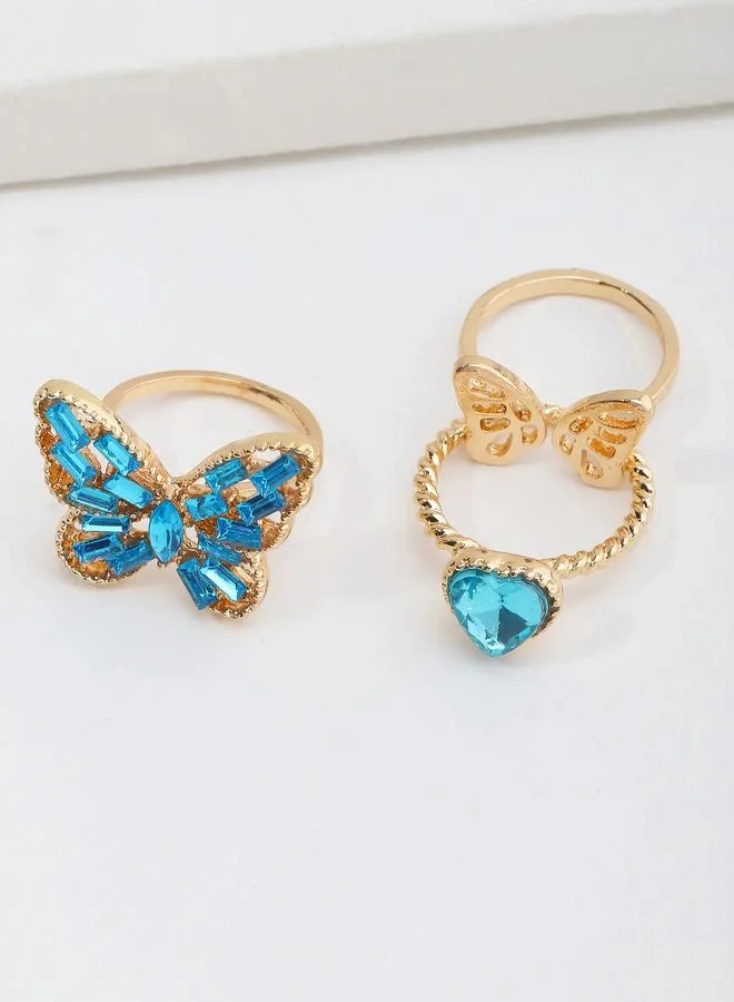 Take Two  Girls Set of 3 - Butterfly Rings for Women | Best Price UAE
