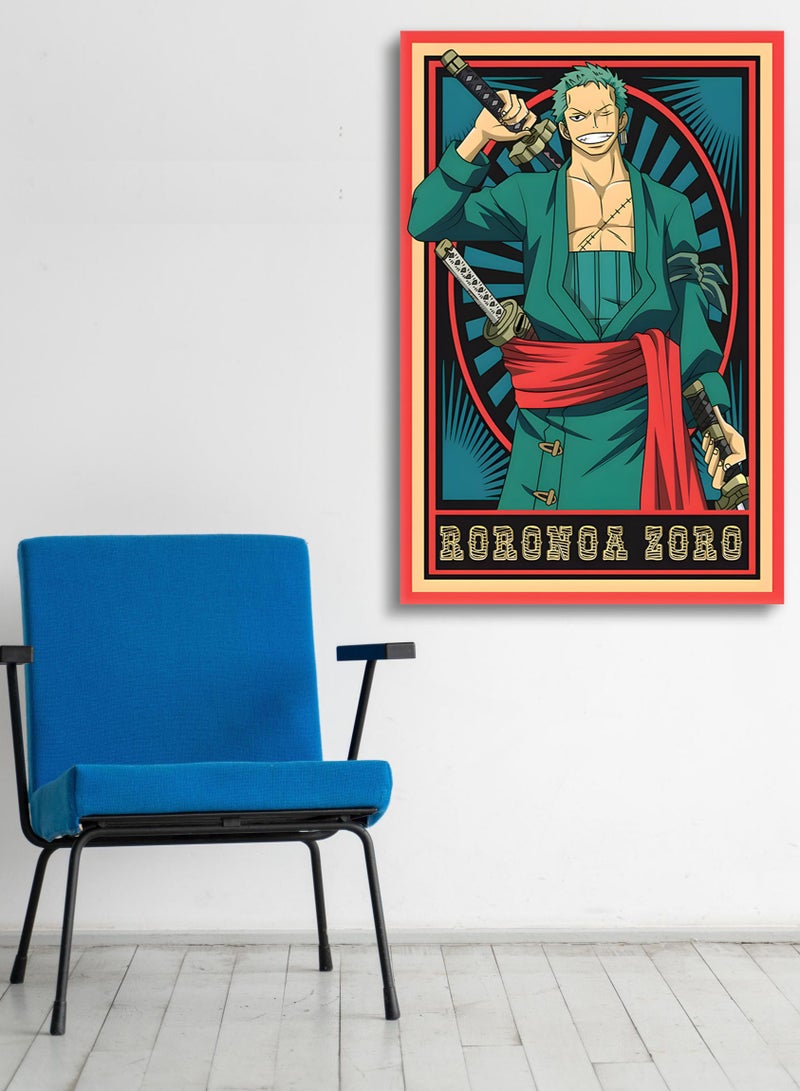 مودكلاس لوحة جدارية كانفس بإطار خشبي  ون بيس زورو - Image 1