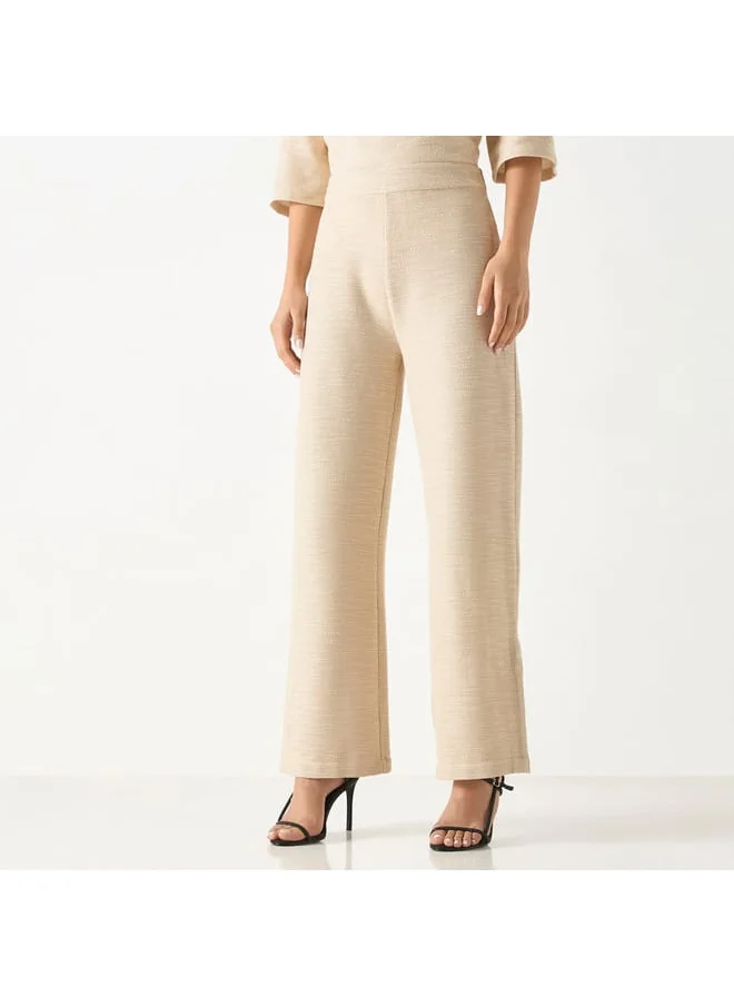 Iconic Iconic Textured Pants with Elasticised Waistband