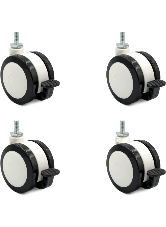 NAVODESK Navodesk Height Adjustable Desk Casters, Standing Desk Wheels With locking system, Set of 4 pcs (Black & White)  - Image 1