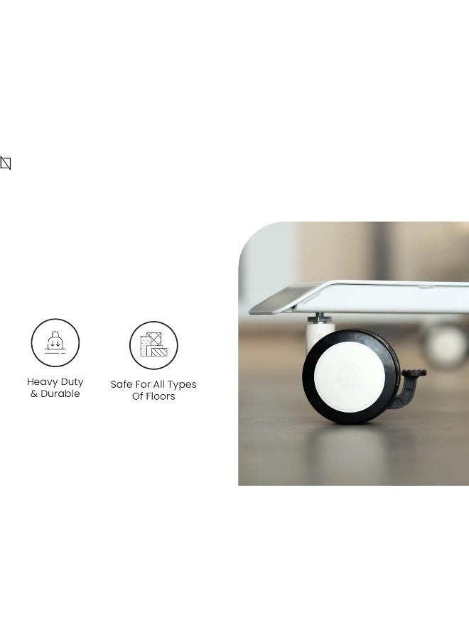 NAVODESK Navodesk Height Adjustable Desk Casters, Standing Desk Wheels With locking system, Set of 4 pcs (Black & White)  - Image 3