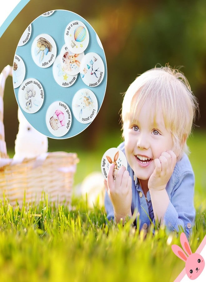 Burbell 24 Pcs 1.5" Easter Egg Tokens with Gift Bag Easter Basket Egg Tokens Round Acrylic Reward Coins with Different Activity Design Gifts for Kids Craft Decoration - Image 4