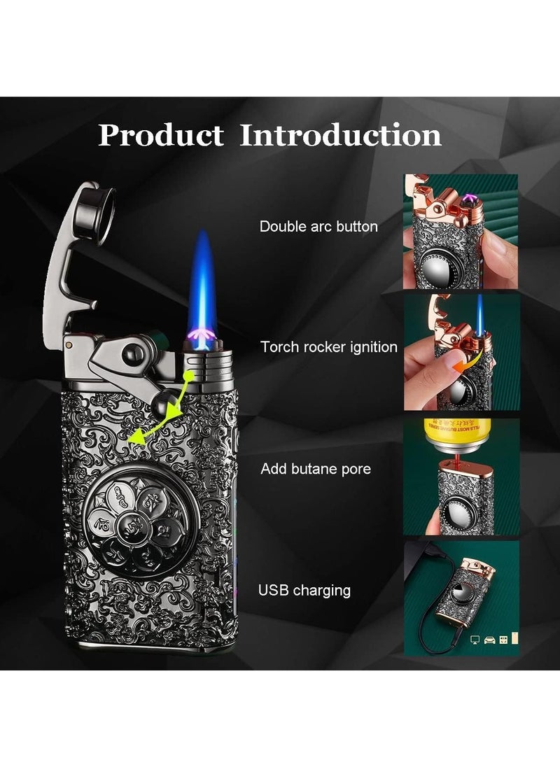 Generic Waterproof Electric Lighter,Outdoor USB Rechargeable Flameless Lighter,Windproof Dual Arc Plasma Lighters  - Image 2