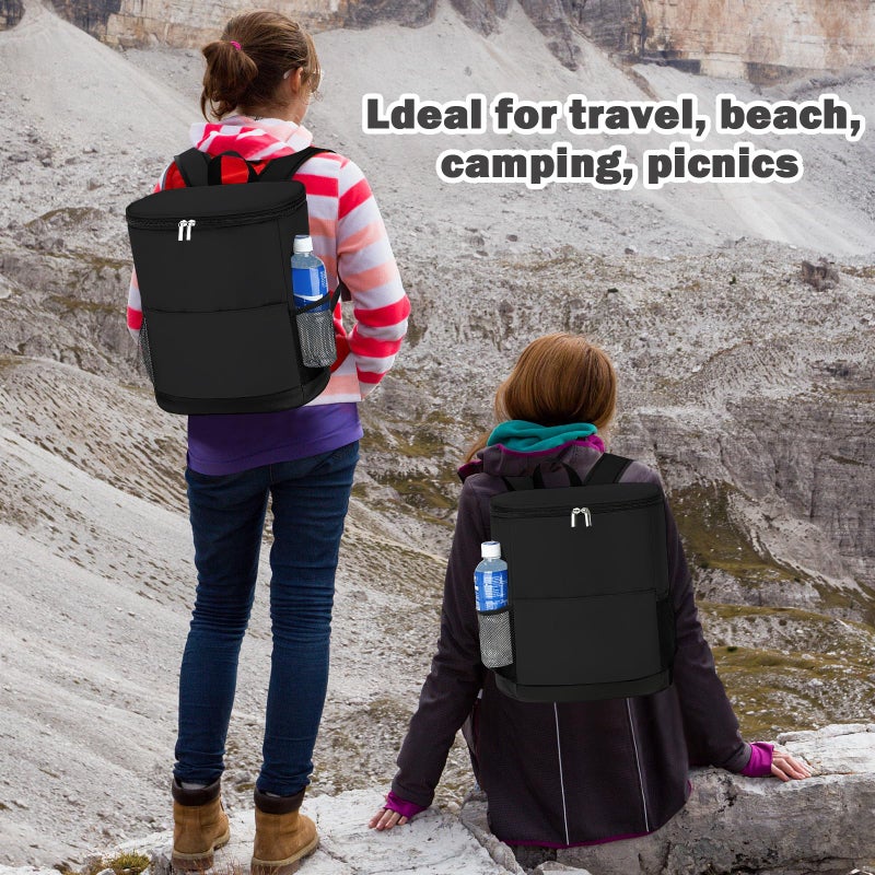 Natural Style Insulated Cooler Backpack 30 Cans - Leak Proof Beer Backpack Lightweight Cooler Bag for Travel, Camping, Beach, Lunch (Black) - Image 3