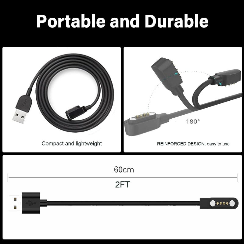 Xininyia 2-Pack 4pin Magnetic Charging Cable for Sedzofan Y16B Kids Smart Watch Charger USB Charging Cord - Image 5