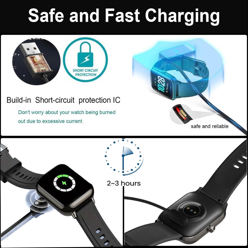 Xininyia 2-Pack 4pin Magnetic Charging Cable for Sedzofan Y16B Kids Smart Watch Charger USB Charging Cord - Image 3
