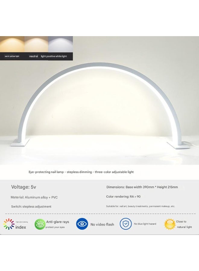 Bukela Half Moon Nail Desk Lamp,Lash Light Led Nail Tech Lamp for Desk,Half Moon Light,Estheticians Table Lamp for Lash Eyelash Extension White,21.5*39cm - Image 5
