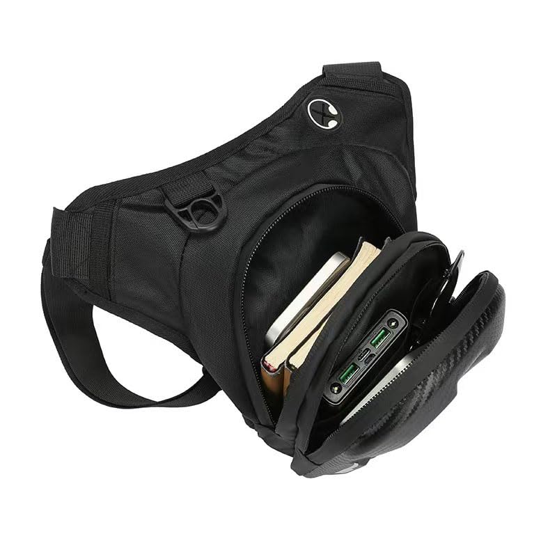 Linist Motorcycle Waist Drop Leg Bag – Waterproof Hard Shell Storage Bag with Double Zipper, Multi-Pocket Outdoor Riding Thigh Bag for Cycling, Hiking, Camping, Travel (8731-2) - Image 3