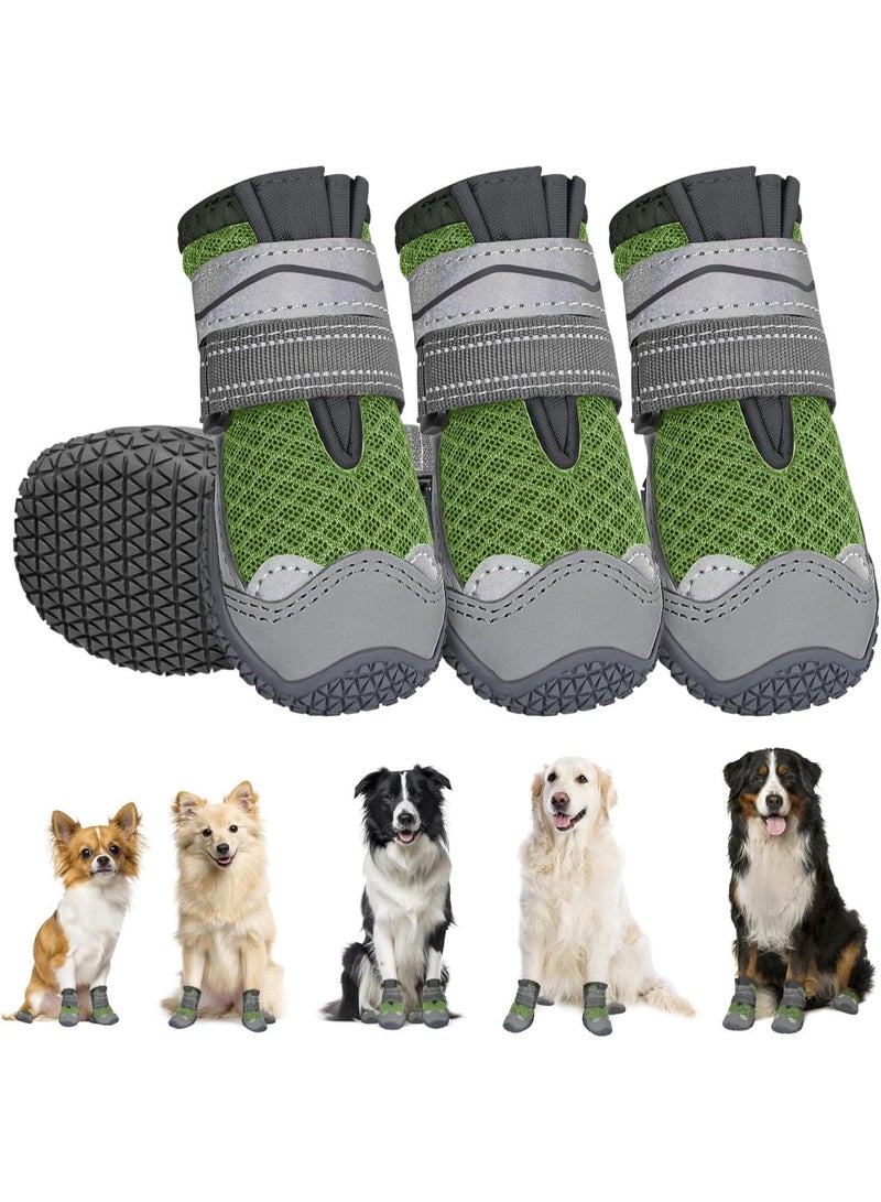 Dog Shoes for Large Dogs, Medium Dog Boots & Paw Protectors for Hardwood Floors, Outdoor Dog Booties for Hot Pavement Winter Snow Hiking, Breathable Dog Shoes with Reflective Strips - Image 1