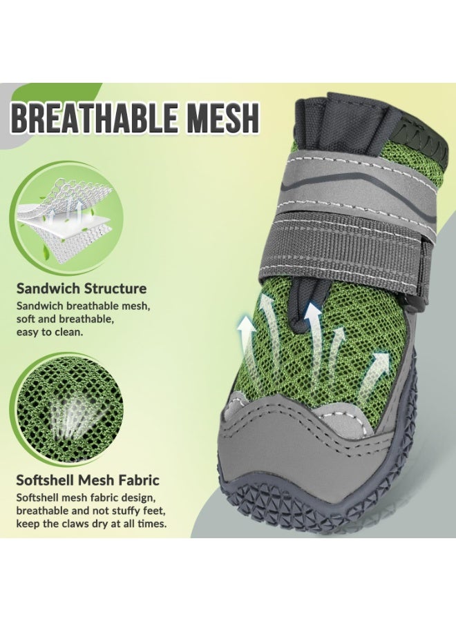 Dog Shoes for Large Dogs, Medium Dog Boots & Paw Protectors for Hardwood Floors, Outdoor Dog Booties for Hot Pavement Winter Snow Hiking, Breathable Dog Shoes with Reflective Strips - Image 2
