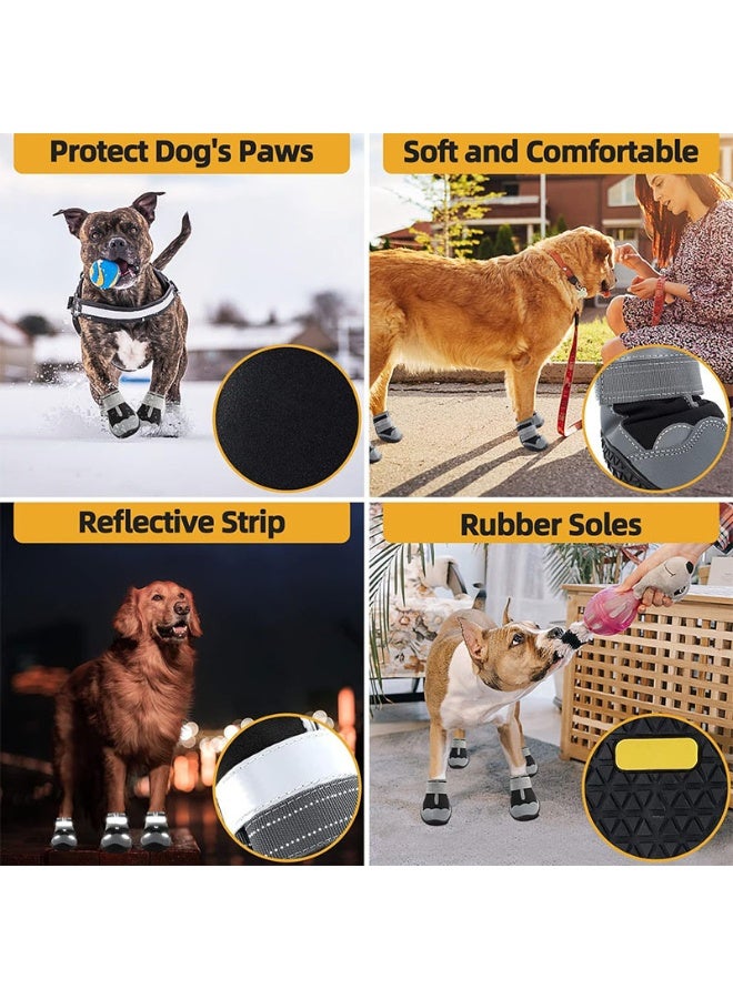 Dog Shoes for Large Dogs, Medium Dog Boots & Paw Protectors for Hardwood Floors, Outdoor Dog Booties for Hot Pavement Winter Snow Hiking, Breathable Dog Shoes with Reflective Strips - Image 5