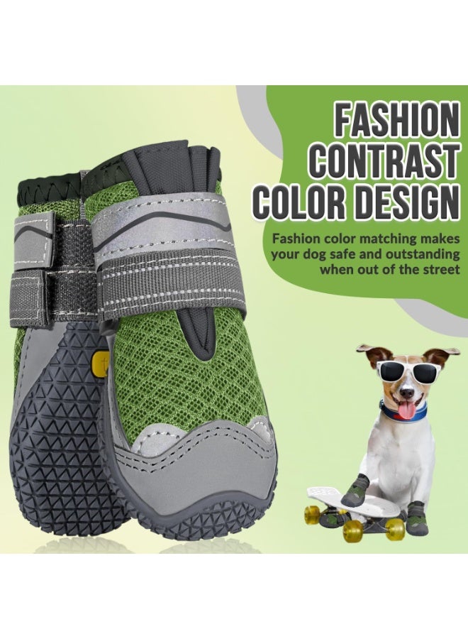 Dog Shoes for Large Dogs, Medium Dog Boots & Paw Protectors for Hardwood Floors, Outdoor Dog Booties for Hot Pavement Winter Snow Hiking, Breathable Dog Shoes with Reflective Strips - Image 3