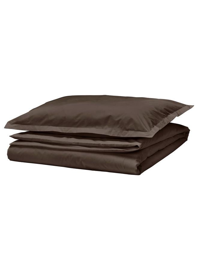 erorex Duvet Cover And Pillowcase, Brown, 150X200/50X80 Cm - Image 1