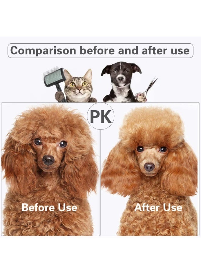 Large Slicker Dog Brush-for Long and فضفاض Haired Pet Grooming Wire Slicker Brush-for Dog Like Giant Poodles-Cats Deshedding and فضفاض Hair-يزيل الشعر المتعقد والشعر الداخلي والعائم (الأسود) - Image 5