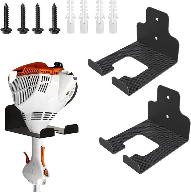 Vilapow Weed Eater Rack Garage Wall Organizer, Weedeater Hanger Wall Mount For String Trimmer Hanger, Garden Tool Organizer Garage Weed Wacker Hanger - 2 Pack - Image 1