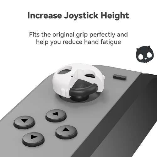 GeekShare Cute Silicone Joycon Thumb Grip Caps Joystick Cover Compatible with Nintendo Switch OLED Switch Lite4PCS Skull Black White - Image 3