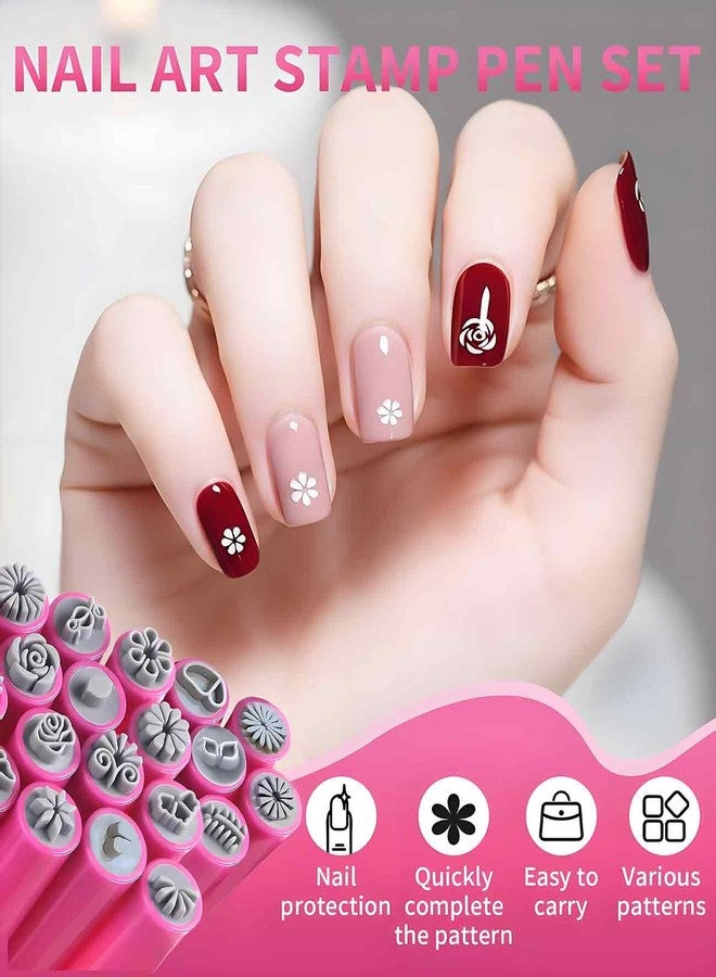 20 قطعة من أقلام ختم فن الأظافر من Geyynow، DIY Sellos Artesanales Para Uñas للنساء والفتيات - Image 5