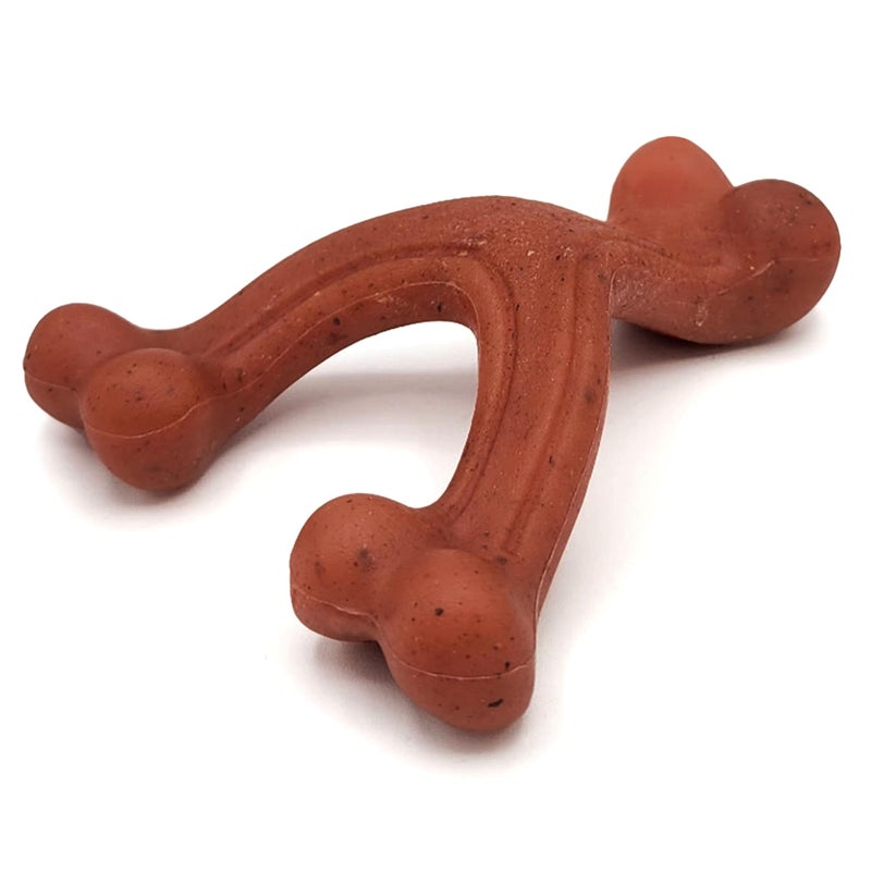 Nylabone Strong Chew Wishbone Dog Toy Made with Real Bacon, Durable Chew Toys for Aggressive Chewers, Long Lasting Dog Bone, Keeps Dogs Busy, Small Breeds - Up to 25 lbs - Image 1