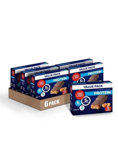 Chewy Protein Bars Caramel Nut Protein Snacks 10 Ct (Pack Of 6)
