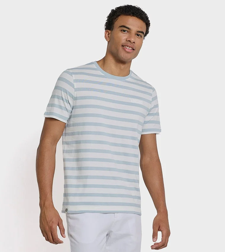 بين شيرمان Ben Sherman Men's Crew Neck Short Sleeve Striped T-Shirt