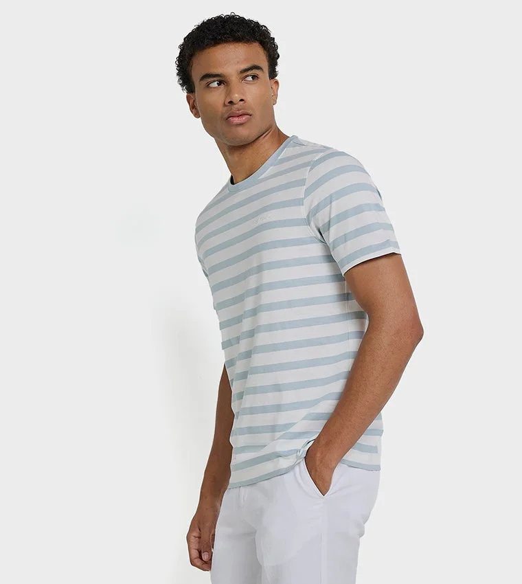 بين شيرمان Ben Sherman Men's Crew Neck Short Sleeve Striped T-Shirt
