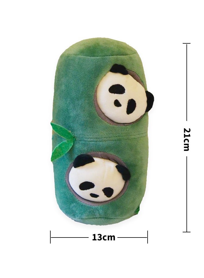 general Creative panda bamboo pet hidden food set dog plush toy sniffing Tibetan food interactive dog toy - Image 4