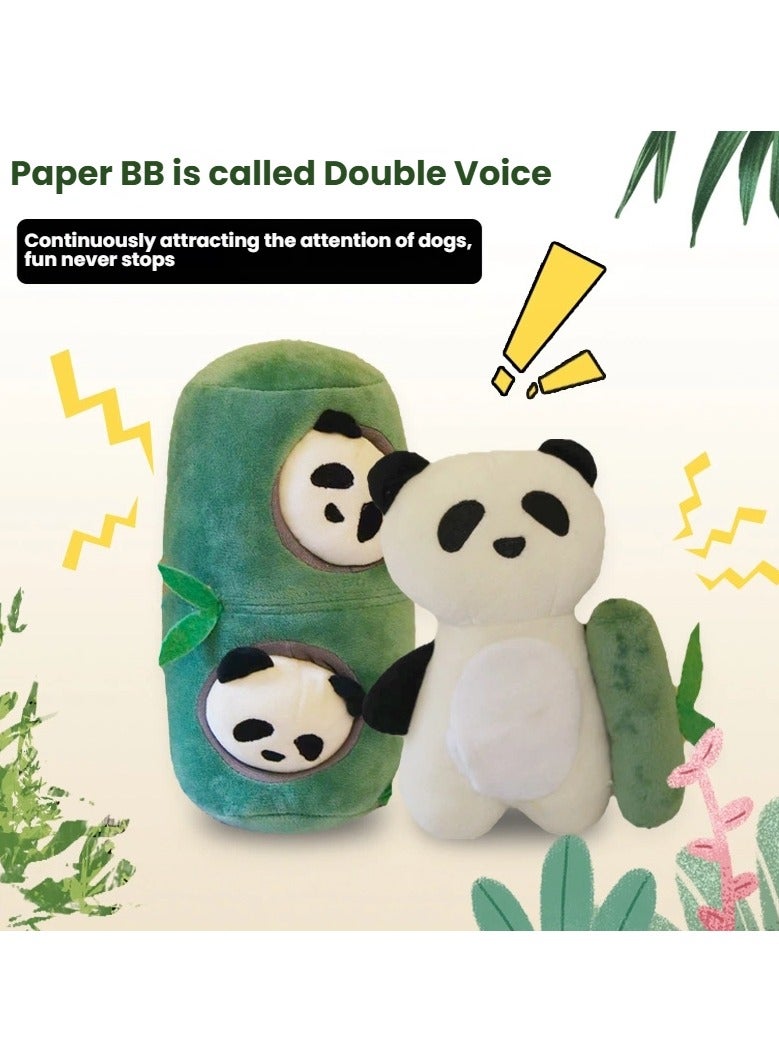 general Creative panda bamboo pet hidden food set dog plush toy sniffing Tibetan food interactive dog toy - Image 2