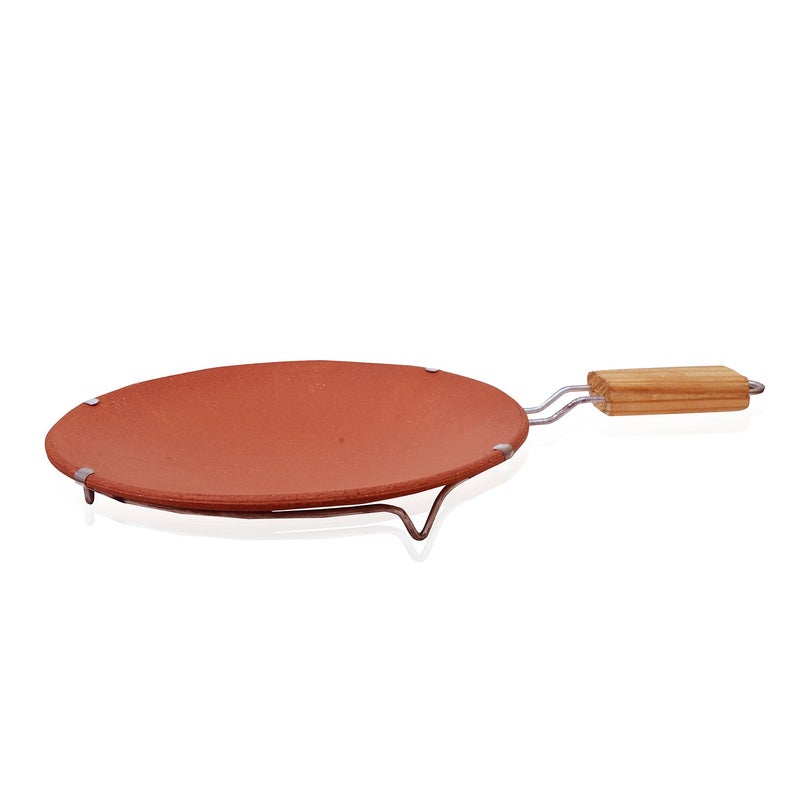 Shriyam Craft Mitti Cool Terracotta Pan Pizza Serving Dish TrayTawa - Image 4