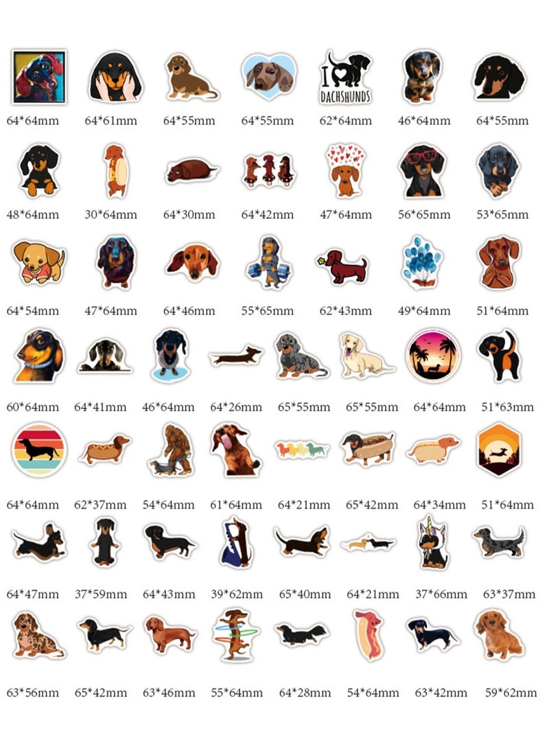 Cute Dachshund Dog Stickers 50Pcs Kids Teens Adults Cartoon Pets Dachshund Animal Vinyl Laptops Decals Sausage Dogs Sticker Water Bottle Journal Scrapbook Guitar Decorative Stickers - Image 4