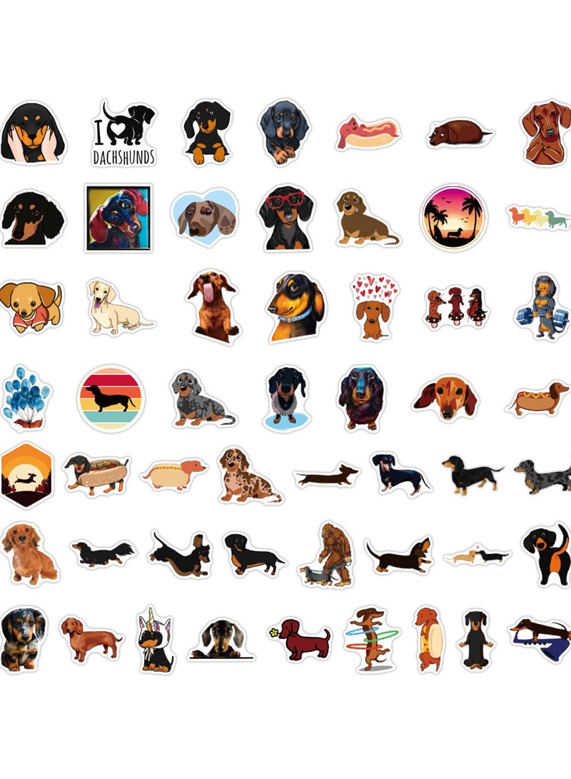 Cute Dachshund Dog Stickers 50Pcs Kids Teens Adults Cartoon Pets Dachshund Animal Vinyl Laptops Decals Sausage Dogs Sticker Water Bottle Journal Scrapbook Guitar Decorative Stickers - Image 3
