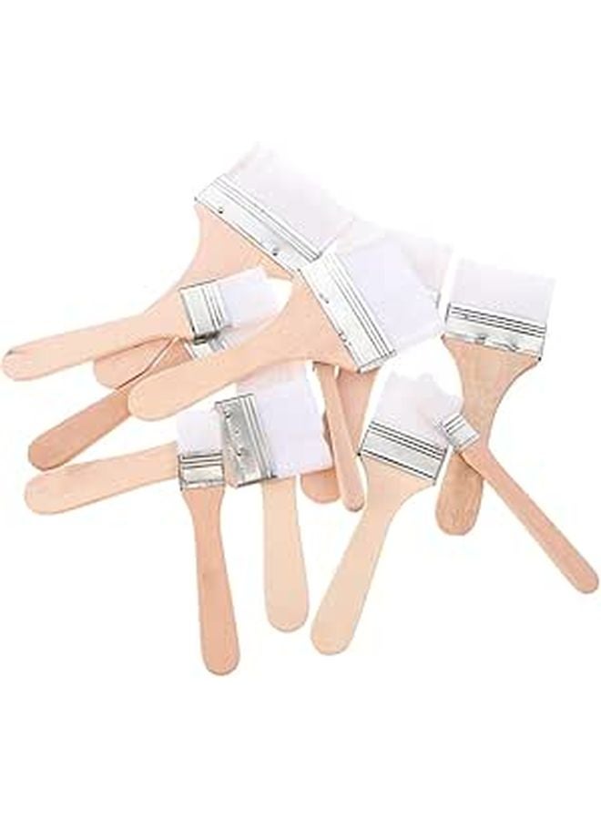 12 Pcs White Nylon Bristle Oil Painting Brushes Set With Wooden Handles For Artists - Image 1