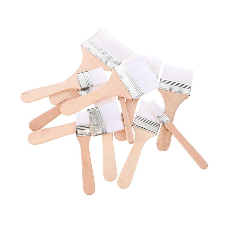 12 Pcs White Nylon Bristle Oil Painting Brushes Set With Wooden Handles For Artists - Image 2