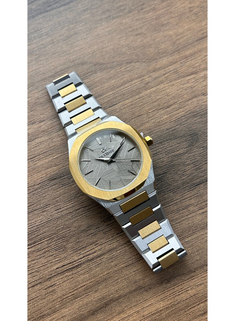 ديفوشي طقم ديفوشي رجالي فاخر – ساعة يد استيل ذهبي و فضي + قلم + كبك – ضمان سنتين - Image 4