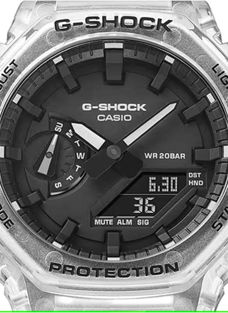 G-SHOCK Analog Digital Transparent Resin Band Watch For Men's GA-2100SKE-7ADR  - Image 4