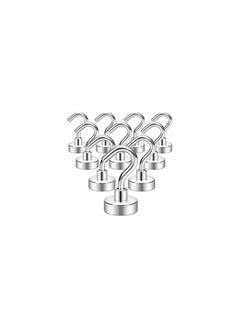 General Magnetic Hooks,30lb+ Heavy Duty Earth Magnets with Hook for Refrigerator, Extra Strong Cruise Hook for Hanging, Magnetic Hanger for Cabins, Grill (Silver White, Pack of 10)  - Image 1