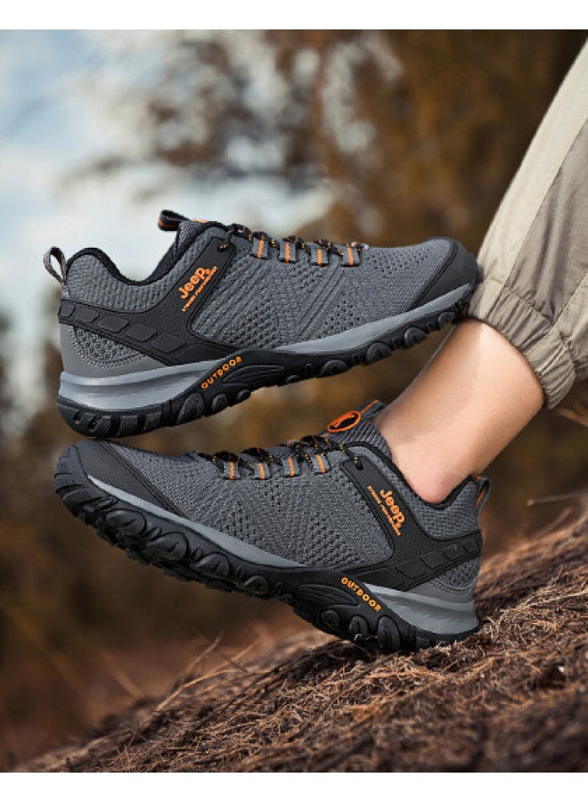 Jeep Couple's Edition】all-season Low-cut Durable Hiking Shoes With Anti-slip Breathable Flyknit Design For Walking And Trekking - Image 1