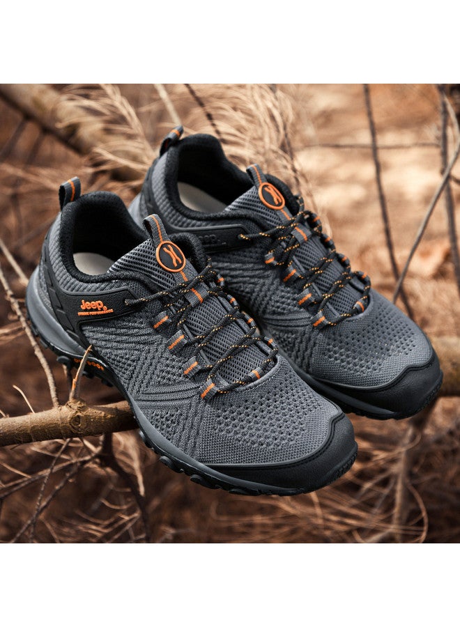 Jeep Couple's Edition】all-season Low-cut Durable Hiking Shoes With Anti-slip Breathable Flyknit Design For Walking And Trekking - Image 2